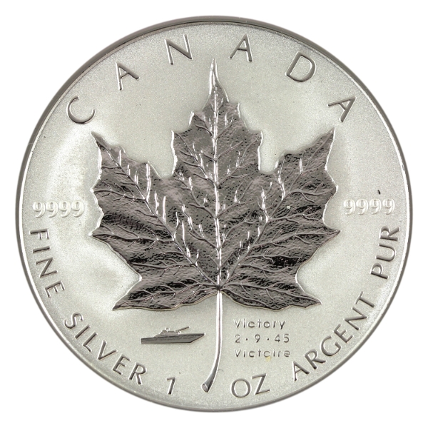2005 $5 SML V-J Day (Victory) Privy 1oz .9999 Fine Silver (Tax Exempt)