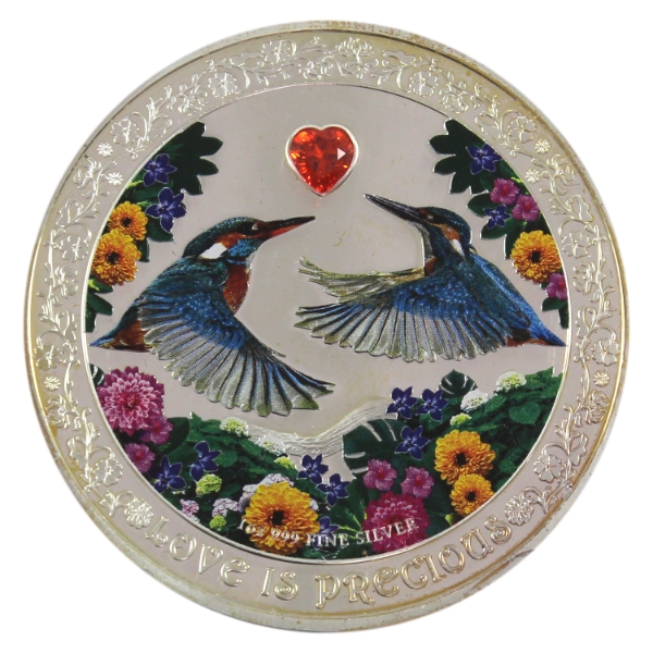 Niue Silver 2018 $2 Love Is Precious: Kingfishers .999 Fine Silver Coin (Tax Exempt)