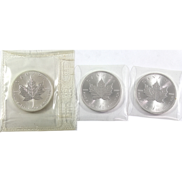 3x 1oz 2004 & 2014 SML .9999 Fine Silver Coins. 3pcs (Tax Exempt)