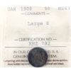 Image 1 : 5-cent 1908 Large 8 ICCS MS63 *SCARCE* 