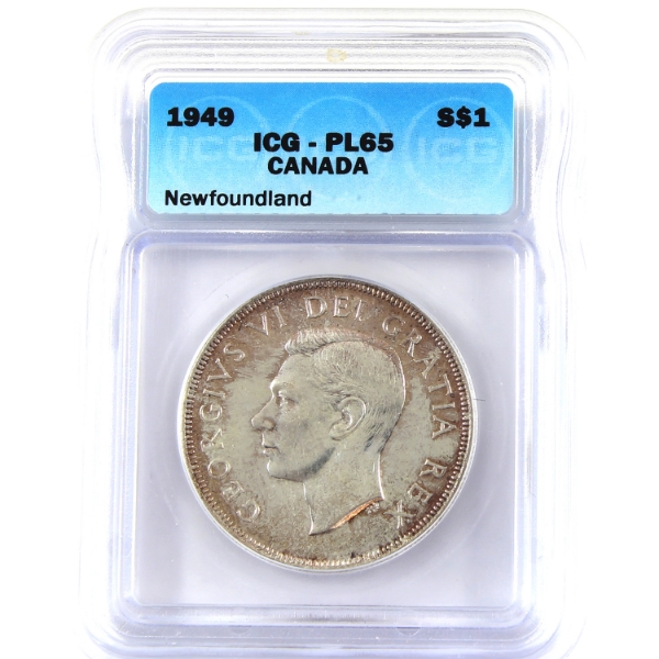 Silver $1 1949 ICG PL65
