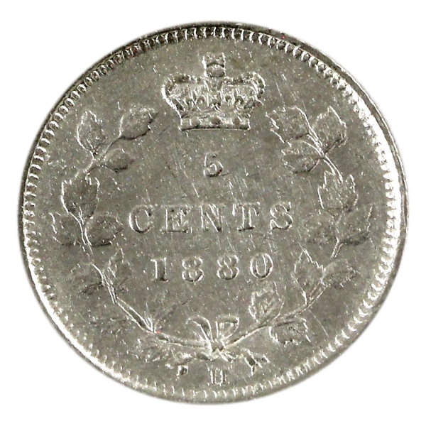 5-cent 1880 OBV3 VF-EF 