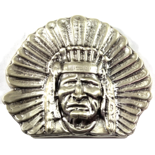 12oz Bison Bullion Indian Chief .999 Fine Silver Art Bar (Tax Exempt)