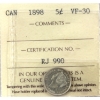 Image 1 : 5-cent 1898 ICCS VF30