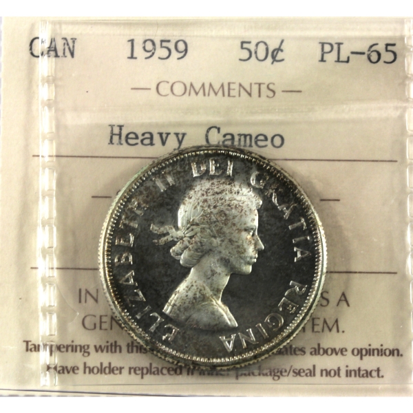50-cent 1959 ICCS PL65 Heavy Cameo