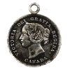 Image 2 : Vicky Love Token Stamped Over Canadian 5-cent w/ Bezel