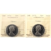 Image 1 : 50-cent 1974 & 1975 ICCS SP67 Cameo. 2pcs.