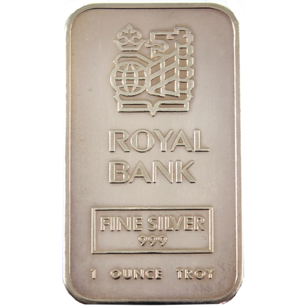 1oz Johnson Matthey 1989 RBC .999 Silver Bar, SN: 002440 *Scarce!* <1000 Mintage (Tax Exempt)