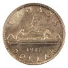 Image 2 : Silver $1 1947 Pointed 7; Quad HP CCCS EF40 (Rim Nicks)