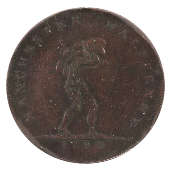 CH# DH-135 1793 Manchester Half Penny Token