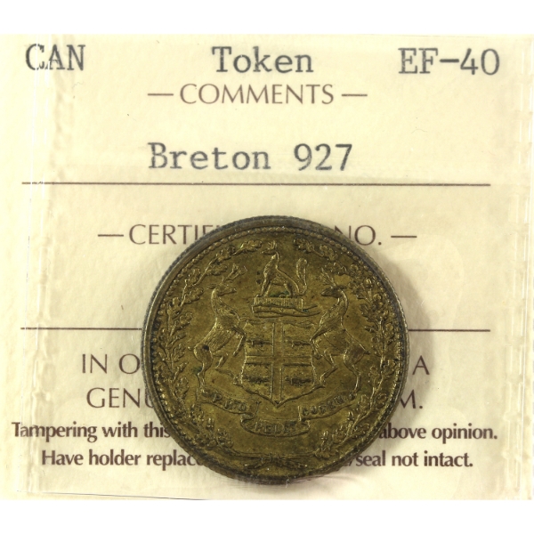 Hudson's Bay Company BR-927 ND 1/2 'Made Beaver' Trading Token ICCS EF40 8g-Bronze, 26.5mm