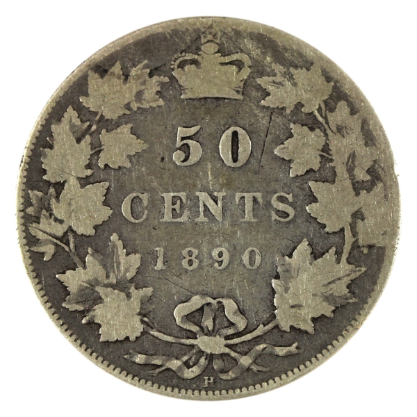 50-cent 1890H VG (Scratched)