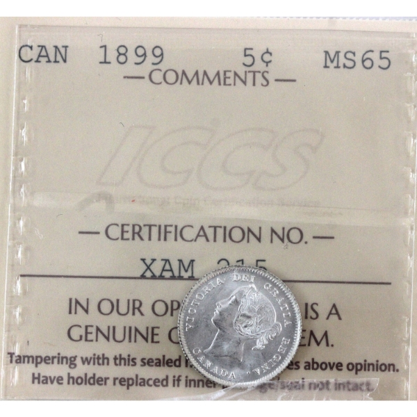 5-cent 1899 ICCS MS65