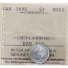 Image 1 : 5-cent 1899 ICCS MS65