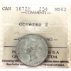 Image 1 : 25-cent 1872H Obverse 2 ICCS MS62