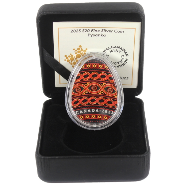 2023 $20 Pysanka 1oz .9999 Fine Silver Shaped Coin (Tax Exempt)