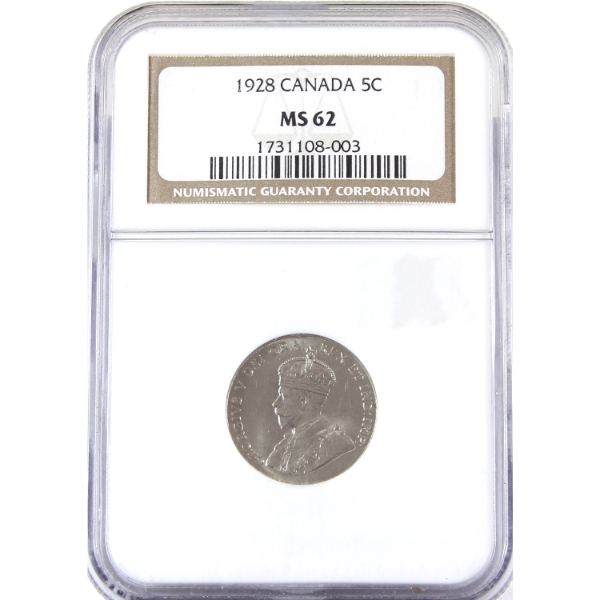 5-cent 1928 NGC MS62