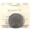 Image 1 : 50-cent 1973 Missing AD ICCS MS65
