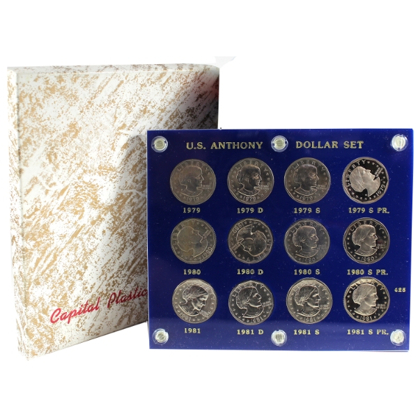 USA Anthony Dollar 12-Piece Set in Capitol Plastics Box