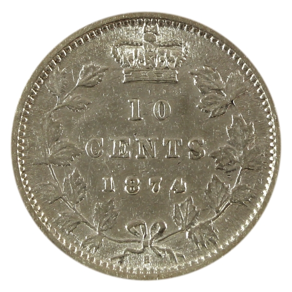 10-cent 1874H VF-EF