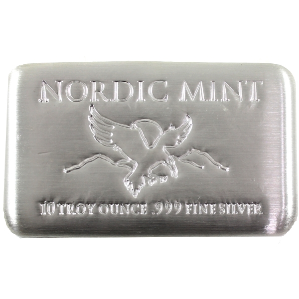 10oz Nordic Mint .999 Fine Silver Bar (Tax Exempt)