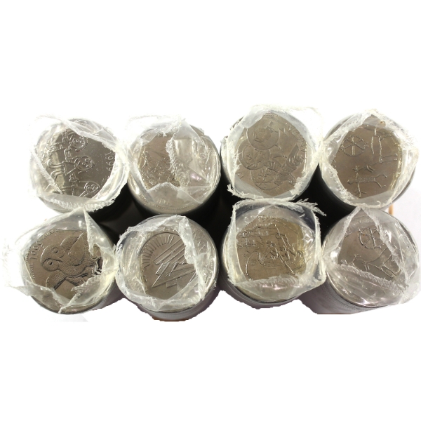 8x 25-cent 1999 Millennium Original Rolls of 40pcs. 8 Rolls.