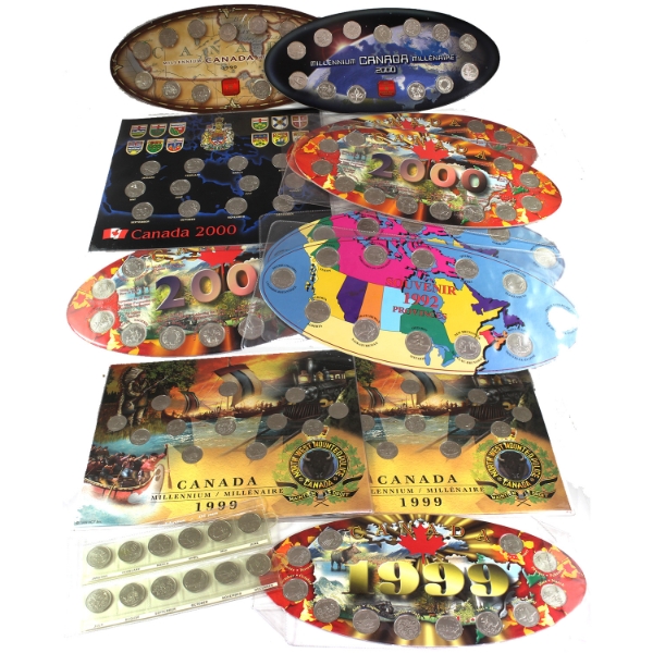 Bulk Collection of 1999-2000 Official RCM 25-cent Millennium Sets. 12pcs.