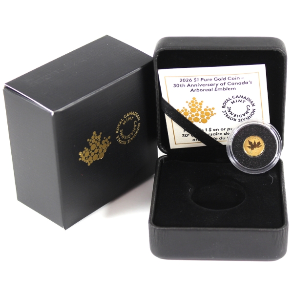 2026 $1 30th Anniversary of Canada's Arboreal Emblem 0.5g .9999 Pure Gold Coin (Tax Exempt)