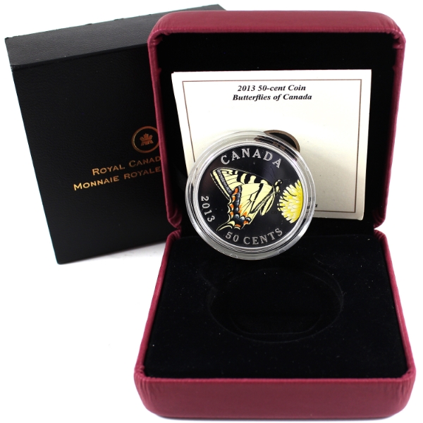2013 50-cent Butterflies of Canada - Tiger Swallowtail Silver Plated Coin