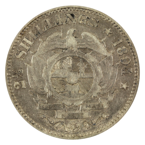 South Africa Silver 1894 2 1/2 Shillings VF-EF