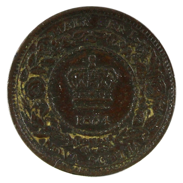 Nova Scotia 1/2-cent 1864 EF-AU (Impaired)