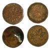 Image 1 : ERROR 1-cent 1961-1985 Split Planchet. 4pcs.