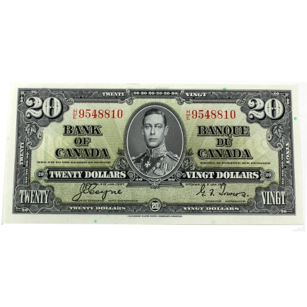 BC-25b 1937 $20 UNC or Better Coyne-Towers SN: H/E9548810