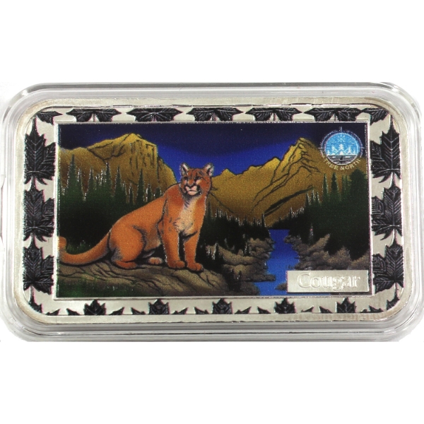 1oz True North Mint Canadian Wildlife Series - Cougar .999 Fine Silver Bar (Tax Exempt)