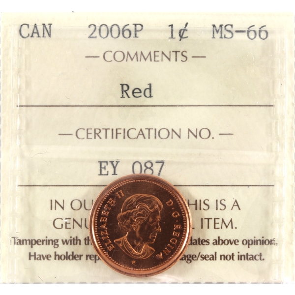 1-cent 2006P ICCS MS66 Red