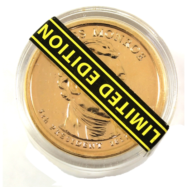 USA 2008 Limited Edition Gold Plated Presidential Dollars. Holder Still Sealed.