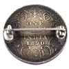 Image 2 : India Silver 1890 Rupee Brooch Pin