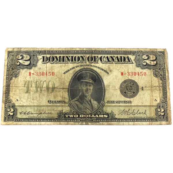 DC-26l 1923 $2 Black Seal 4 F Campbell-Clark SN:W-330450