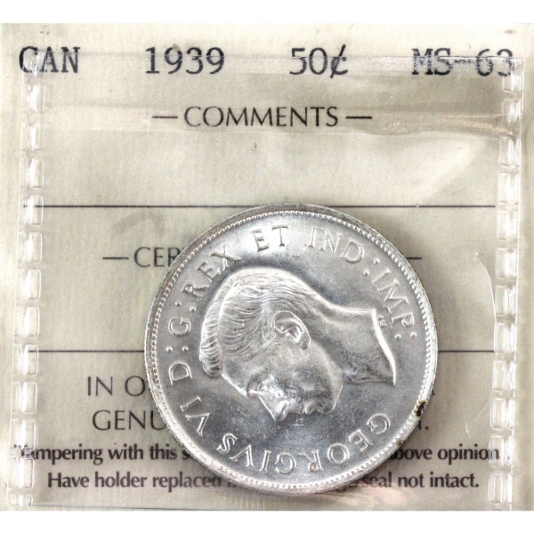 50-cent 1939 ICCS MS63