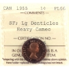 Image 1 : 1-cent 1955 SF, Large Denticles ICCS PL66 Heavy Cameo