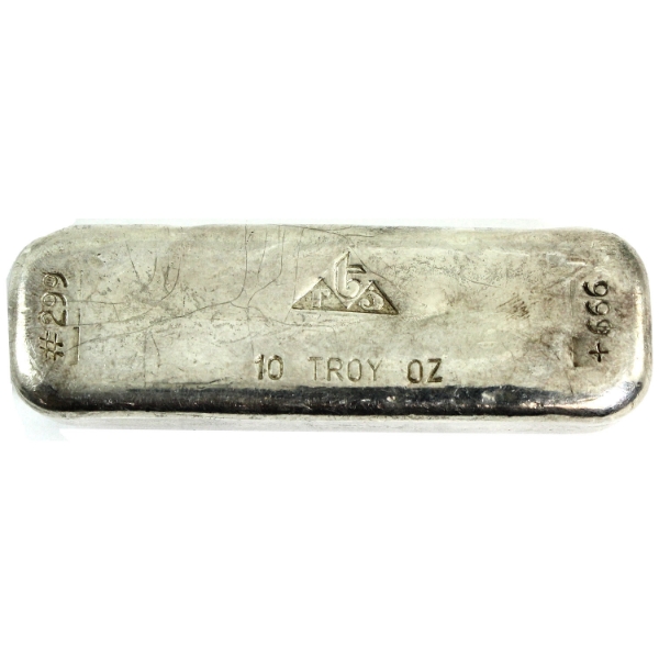10oz Trimount Smelting & Refining Ltd. c.1970s-80s .999+ Poured Silver Bar (Tax Exempt)