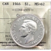 Silver $1 1946 ICCS MS62 Cameo