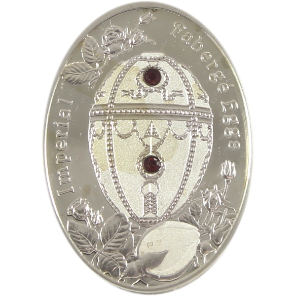 Niue 2012 $1 Imperial Faberge Eggs Series- Rosebud Egg 16.81g Sterling Silver w/ Swarovski Crystals — image 14