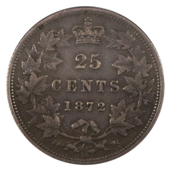 25-cent 1872H VF 