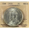 Image 1 : Silver $1 1935 ICCS MS65