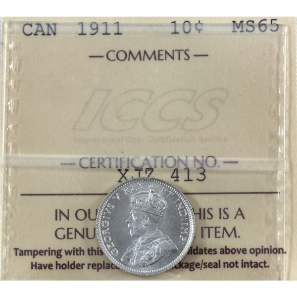 10-cent 1911 ICCS MS65