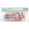 Image 1 : BC-55aS 1986 $2 Specimen Legacy GEM UNC66 PPQ Crow-Bouey SN: ARG0000000 0798 