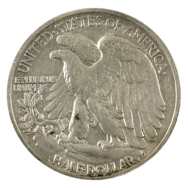 USA Silver 1916D Walking Liberty Half Dollar VF-EF (Scratched)