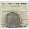 Image 1 : 50-cent 1871 ICCS VF30 (Lightly Cleaned)