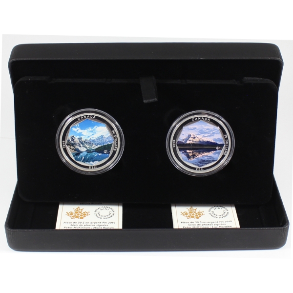 2019 $30 Peter McKinnon Photo Series - Mount Rundle 2-coin Fine Silver Set. (Tax Exempt)